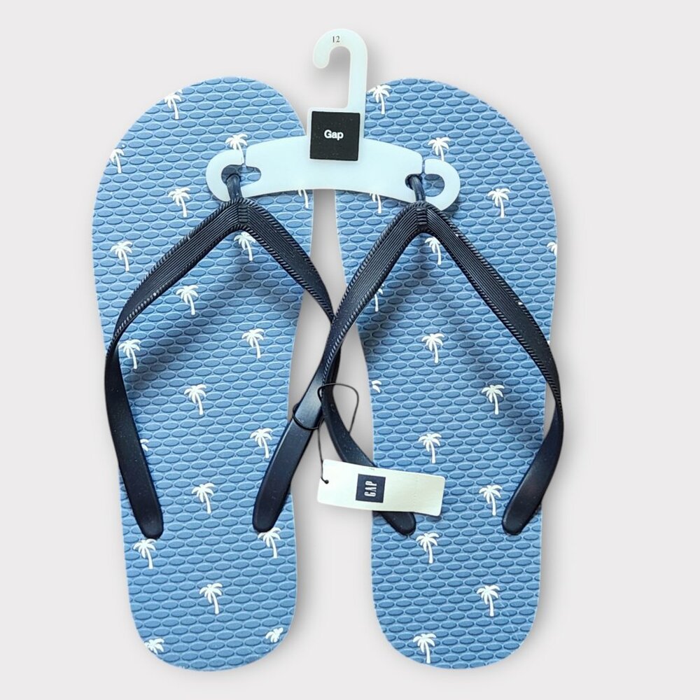 Gap Mens Thong Sandals Size 12 Blue Beach Shoes Rubber Flip Flops